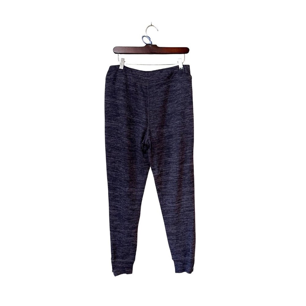 Lori Goldstein LOGO Womens Jogger Pants S Heathered Navy With Ankle Zip Longe - Picture 2 of 8